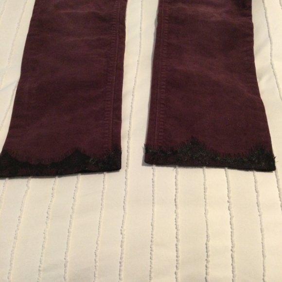 Madewell corduroy womens pants, burgundy - Picture 4 of 7